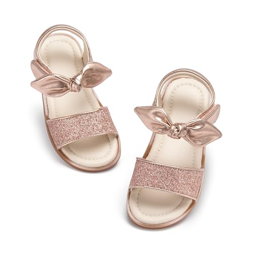 Image of ESTINE Toddler /Little Kid Girls Bow Open Toe Flat Evening Dress Sandals