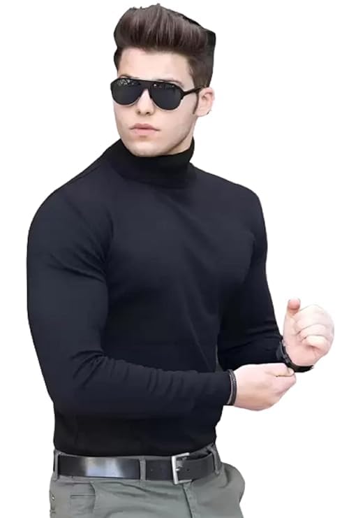 Men's High Neck T-Shirt -Trendy & Comfortable Casual Wear-image-34