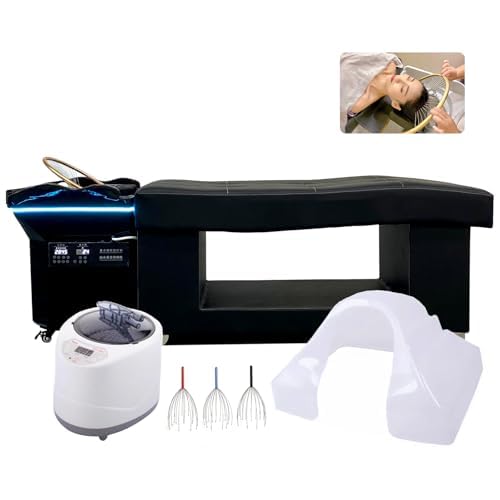 Japanese Head Spa Waterfall Equipment Bed, Shampoo Bowl Waterfall Head Spa, Portable Water Circulation Head Spa Sink with Fumigation