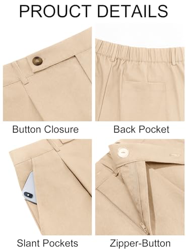 Runcati Calça masculina casual de linho de algodão, plissada, cintura elástica, leve, verão, praia,
