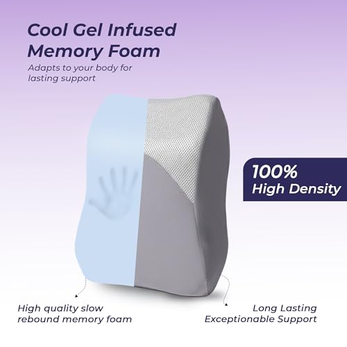 Image of Billebon Memory Foam Car Neck Pillow | Universal Headrest Cushion| Mesh Soft Fabric Hybrid| Adjustable Strap Buckle| Removable Cover| Orthopaedic Neck Support| Driving Comfort Pain Relief (Pack of 1)