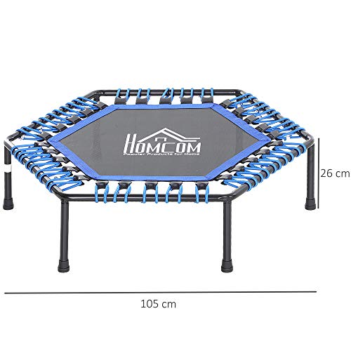 HOMCOM Fitness-Trampolin, Trampolin für Joga, Gartentrampolin, Stahl+PP, Rot/Blau, 101 x 101 x 33 cm – Bild 4