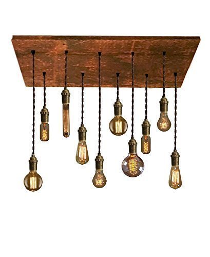Reclaimed Wood Chandelier - 10 Pendant Light Unique Lighting Modern