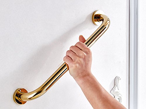 700Brass 14 pollici Grab Bar per Hotel/Motel/Home Doccia Sicurezza, Ottone massiccio, Oro Lucido Bracciolo Costruzione Resistente, Bagno Vasca Corrimano