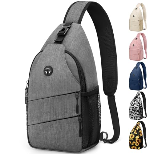 Image of Crossbody Bags for Women Men Trendy Sling Bag Bakpack Casual Chest Bag with Convertible Shoulder Strap steel Stainless Steel Paint
