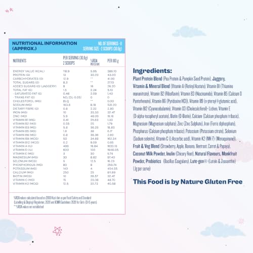 Image of Origin Kids Plant-Based Nutrition Mix | Age 13+ | 13g Clean Protein | No Refined Sugar I 20 Essential Vitamins and Minerals | Prebiotics and Probiotics I Supports Growth, Energy, Immunity & Eye Health I Allergen-Free I Cotton Candy Swirl I 11 servings