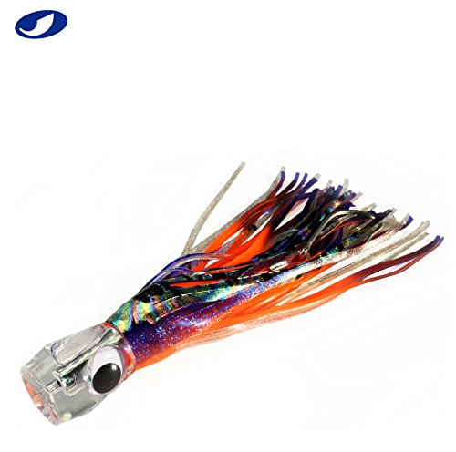 Ocean Cat Saltwater Trolling Lures Set, Offshore Fishing Lure Rigged Circle Hook & 6 In/9 In Hoochie Octopus/Squid Skirts For Catching Mahi, Tuna, Wahoo And Big Game Fishes (6"-6Pcs/Bag) #TOP6
