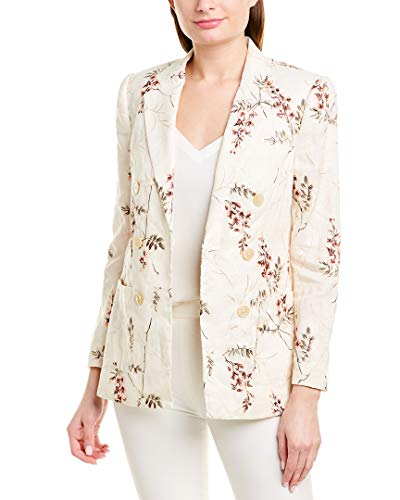 Rebecca Taylor Womens Ivie Linen Blazer, 4 White