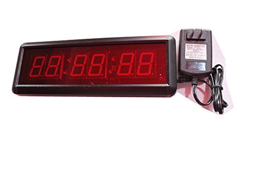Azoou 1.5" 6 Digits Led Wall Clock Led Digital Timer Countdown And Up By Ir Remote Control Red Color #TOP1