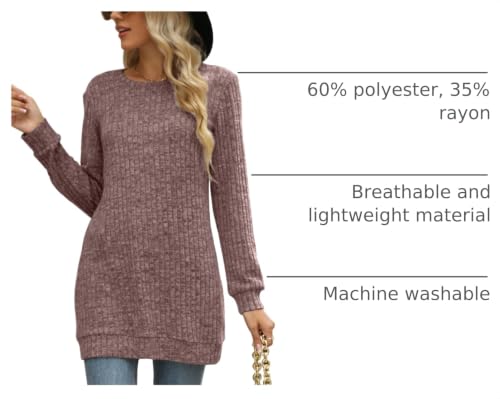 Image of Sweaters for Women Long Sleeve Crewneck Sweatshirt Loose Casual Tunic Tops