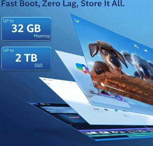 Image of HP 17.3 inch HD+ Laptop for Home Office & Remote Work, 10-Core Intel Core 5 120U(>Core i7-1355U), 16GB RAM, 256GB PCIe SSD, Numeric Keypad, Windows 11, Large Screen Laptops for Productivity