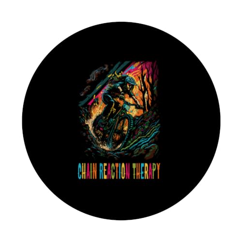 Trailbiking Chain Reaction Therapy Cycle Mountain Bike PopSockets Swappable PopGrip, Black - Image 3