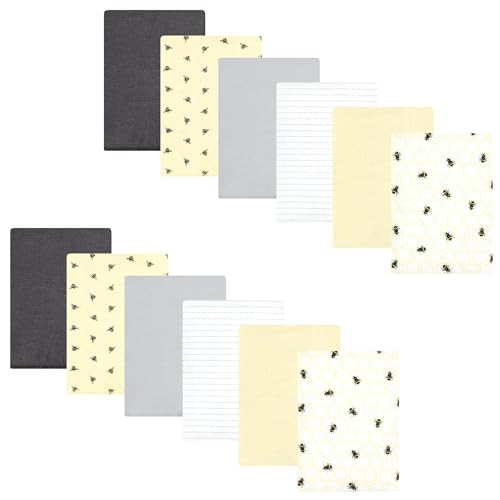 Image of Hudson Baby Unisex Baby Flannel Burp Cloth 12pk, Honey Bee, One Size