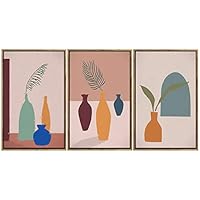 SIGNWIN 3 Piece Framed Canvas Wall Art Illustration Canvas Prints Home Artwork Decoration for Living Room,Bedroom - 16