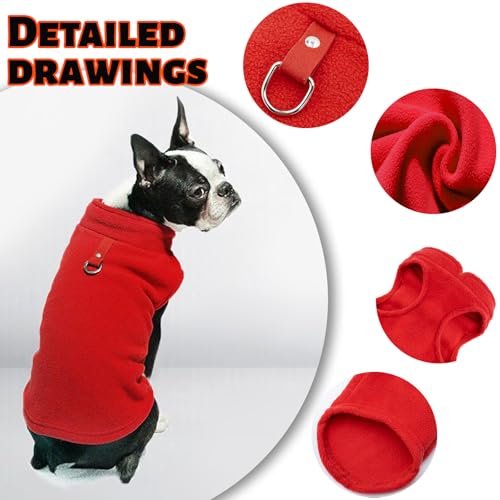 2 Stück Hundepullover Kleine Hunde, yisight Hundemantel, Hundebekleidung & Zubehör, Hundemantel für Kleine Hunde, (S-Code) Schwarz und Rot, Haustierbekleidung