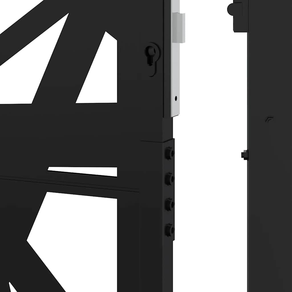 vidaXL Puerta de jardín negra 100x200 cm acero diseño ligero