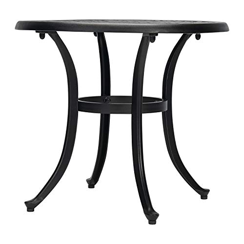LAUREL CANYON Metal Patio Side Table, Outdoor 23.8" Cast Aluminum Small