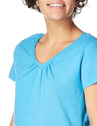 Hanes Women's Shirts, Slub Cotton Shirred V-Neck Tee, Cotton T-Shirts For Women, Women’s Tee Shirts #TOP4