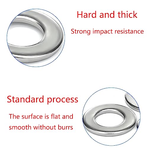 Qrity 20PCS Round Screws Bolts Washers, Carbon Steel Flat Washer, Seal Washer Spacer - Image 4