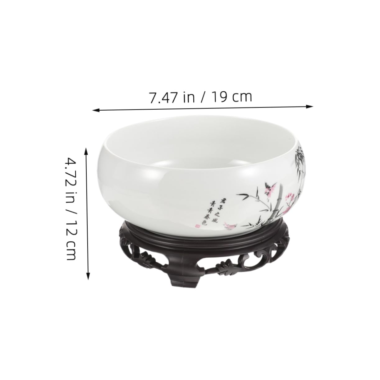 TOYANDONA Duża Okrągła Ceramiczna Doniczka Kwiaty Stylu Azjatyckim Porcelanowa Lotosu bez Otworu Drenażowego Dekoracyjna Do Hydroponiki i Aranżacji Kwiatów Trwała i Elegancka