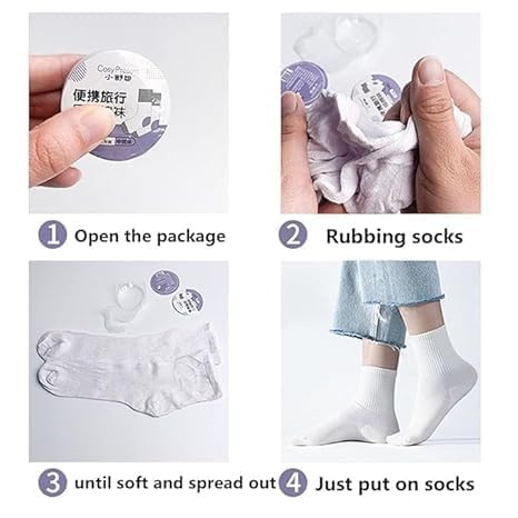NIYANETAIL Disposable Compression Travel Socks for Men & Women | One-Time Use Anti-Fatigue Socks | Improve Blood Circulation | Ideal for Flights, Long Travel, Pregnancy & Work 1