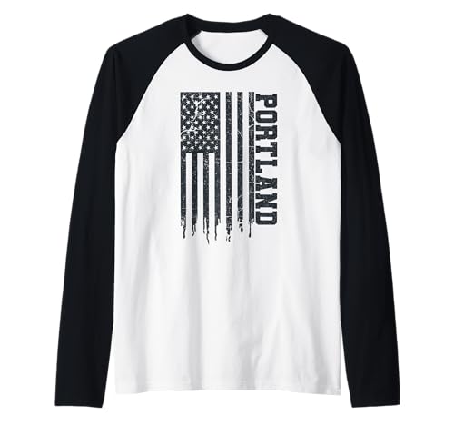 41PuC-xwMnL._SL500_ Patriotic Portland Home Pride USA Flag Iconic Portland Raglan Baseball Tee