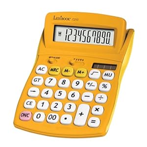 Lexibook, FRUITIES® Desktop calculator with tilting display, 10 digits, Basic and advanced functions, Large keys, Solar and battery-powered, Yellow, C210D