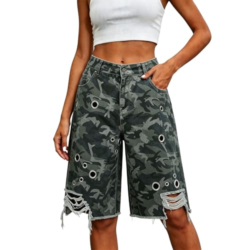 Bermuda en jean Y2k pour femme pantalon palazzo capri d été léger 7 8 chic