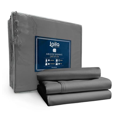 Consejos para Comprar Suburbia Sabanas Top 10. 41 Laila COMFORT Juego de Sabanas Premium Tacto Egipcio 1800 Hilos, (Gris Oxford, Queen)