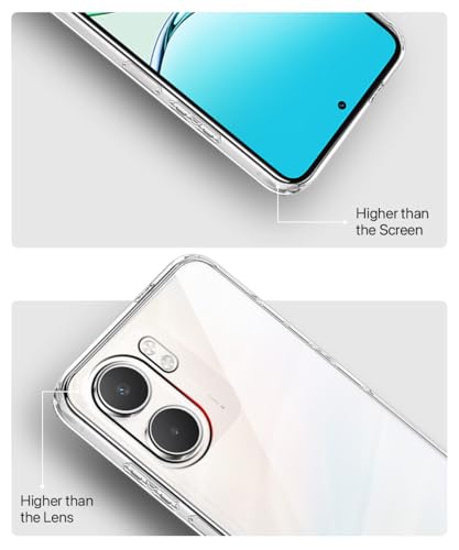 Image of WOW IMAGINE Transparent Back Cover Case for Oppo A5x | Raised Bumps for Full Device & Camera Protection Shockproof TPU Silicone Back Case Mobile Cover - Transparent