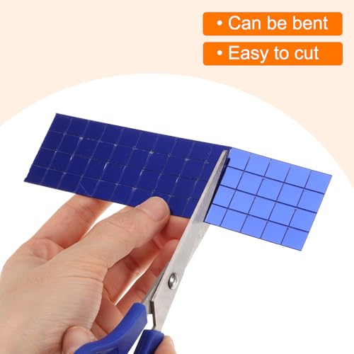 QUARKZMAN 10 Blatt 1200 Stück Selbstklebende Spiegelmosaikfliesen 10x10mm Kleine Quadratische Spiegelkacheln Aufkleber Disco Ball Aufkleber Mini Glasfliesen für DIY Handwerk, Silber