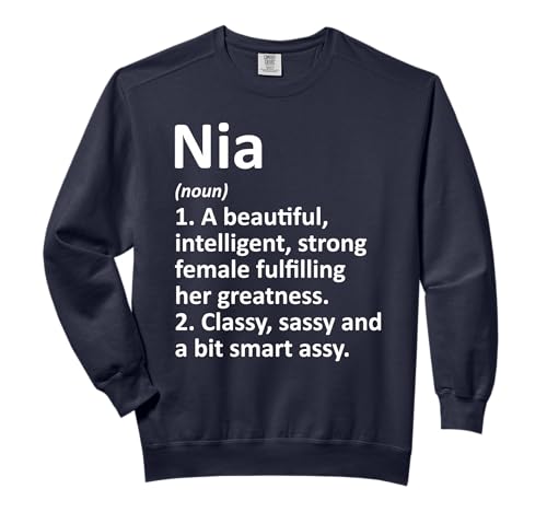 NIA Definition Personalized Name Funny Comfort Colors Adult Sweatshirt