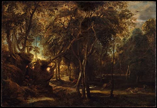 Lienzo cuadro un bosque al amanecer de Peter Paul Rubens de 60x90cm