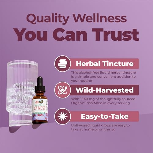 Image of MARYRUTH'S Organic Irish Sea Moss Liquid Drops | Chondrus Crispus | Wild Harvested | Organic Irish Moss Formulated for Adults & Kids Ages 14+ | Unflavored | Sugar Free | Vegan | Non-GMO | 1 Fl Oz