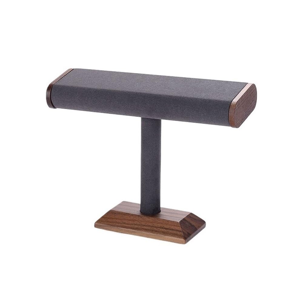 Zeng25liangOu-12 jewellery stand Walnut Jewelry Bracelet Strings Ring Display Rack Bracket Storage Shelf Watch Display Display Racks for Display and Storage(Gris)