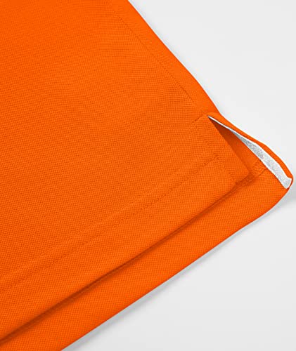 Secood Polyester Polo Shirts For Men Lightweight Moisture Wicking Short Sleeve Golf Polo Orange Shirt #TOP6