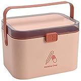 Portátil: esta caja de almacenamiento es para el almacenamiento general de medicamentos, objetos de valor y artículos personales, se puede llevar al aire libre como un botiquín de ayuda para la , la empresa o el equipo deportivo.