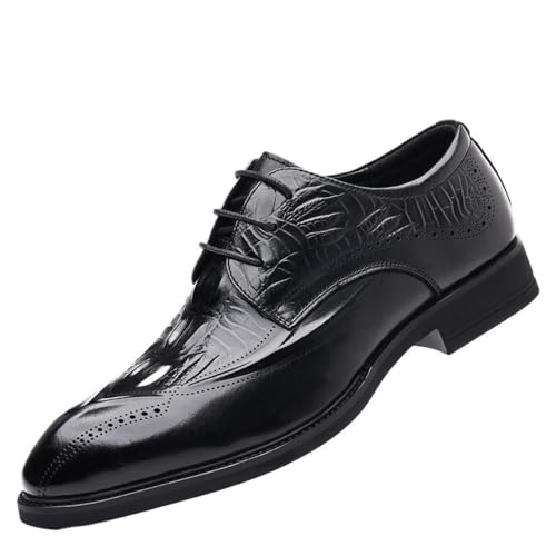 Men's Printed Leather Classic Oxfords Lace Up Shoes Business Dress Casual Prom Wedding Suit for Men - Main Image
