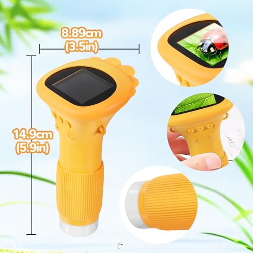 Digitales Mikroskop für Kinder, 2,0 IPS Taschenmikroskop Kinder USB & LED Lights, Anschluss an PC, 1000x Zoom Mini-Mikroskopkamera Geschenke für Kinder ab 3 Jahren