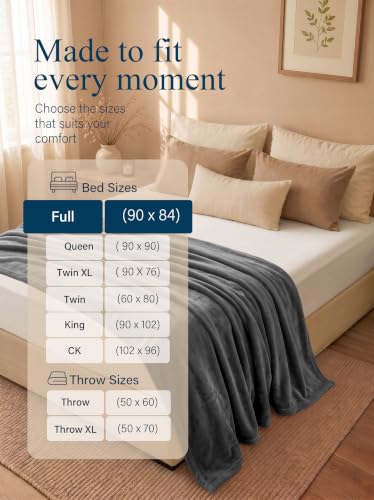 Image of Utopia Bedding Ultra Soft Fleece Bed Blanket Full Size Grey (90x84 Inches)