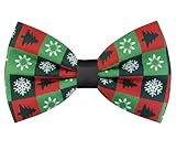 Komonee Christmas Bow Tie for Men & Women, Green Medley Novelty Xmas Holiday Party Accessory - Funny Colourful Joke Festive Bowtie for Work Do, Events, or Unisex Secret Santa Gift