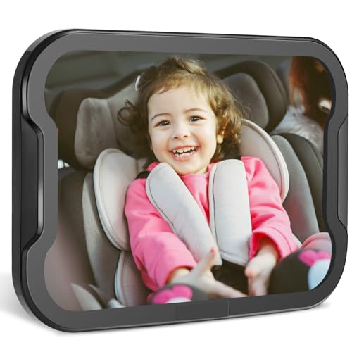 Zacro Espejo Retrovisor de Bebé Auto - Espejo Asiento Coche Bebe 360° Giratorio, 100% Inastillable, Correas Elásticas...