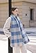 Wander Agio Warm Fashion Scarf Long Shawl Large Thick Blanket Winter Wraps Scarves for Women Faux Cashmere Plaid Sky Blue 8