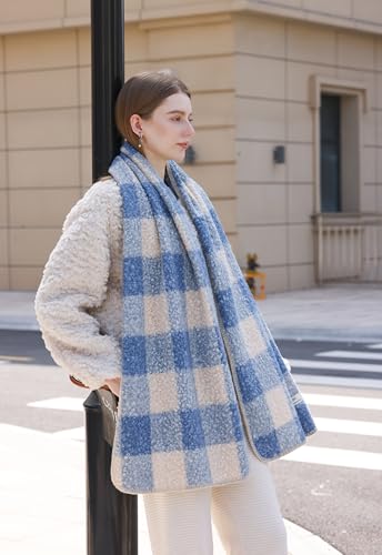 Wander Agio Warm Fashion Scarf Long Shawl Large Thick Blanket Winter Wraps Scarves for Women Faux Cashmere Plaid4