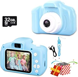 COOZi 1080p Kids Digital Camera with 32gb SD Card & Neck Strap  8 Mega Pixel Camera for Kids with 5 Modes | Kids Video Camera for Boys & Girls | Instant Camera for Kids with 15 Funny Frames (Blue)