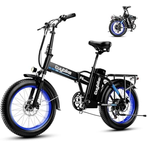 Foldable Electric Bike for Adults, 30+MPH, 48V 20Ah Removable Battery up to 80Miles, 20" Fat Tire Peak 1000W Motor Dirt Ebike Adult Electric Bicycle for City Commute Beach Mountain Adventurous E Bike