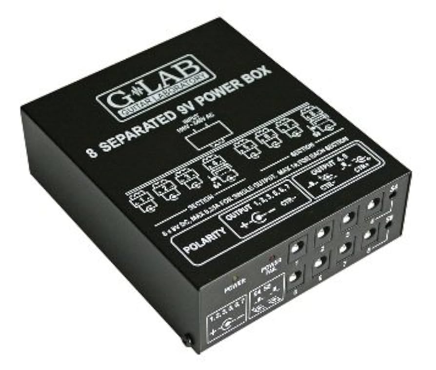 ギター G-Lab 8 Separated 9V Power Box PB-1 Amazon | G-LAB PB-1 8 SEPARETED 9V POWER BOX | 機材用電源