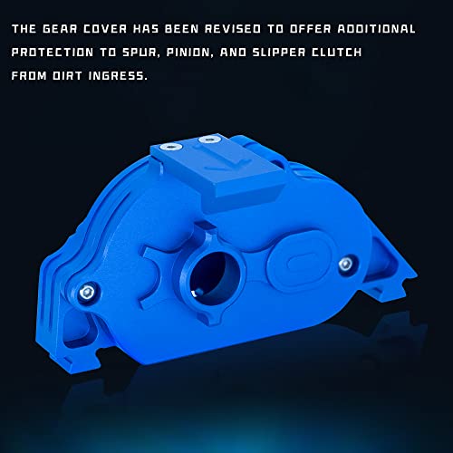 Globact For 1/10 Rc Truck Arrma Senton Motor Mount Typhon Granite 4X4 550 Aluminum Transmission Gear Cover Set Upgrade Parts Replace Arrma Ara311029 (Blue) #TOP4
