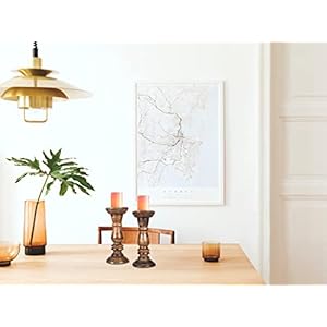 Hand Crafted Decorative Wooden Pillar Candle Holder Stand, Rounded Turned Colums, Country Style Ideal for Gift, Wedding, Christmas Decoration, Party, New Year, Home, Spa - 8 Inch Set of 2 - Burnt Hand Crafted Decorative Wooden Pillar Candle Holder Stand Rounded Turned Colums Country Style Ideal for Gift Wedding Christmas Decoration Party New Year Home Spa 8 Inch Set of 2 Burnt