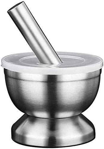 Mortar Pestle Set Mortar Pestle Set Mortar and Pestle Sets Stainless Steel Crusher Pestle & Mortar Set Durable, Long-Lasting & Easy Cleaning Mixing Bowl,Ideal for Spices, Ginger, Garlic